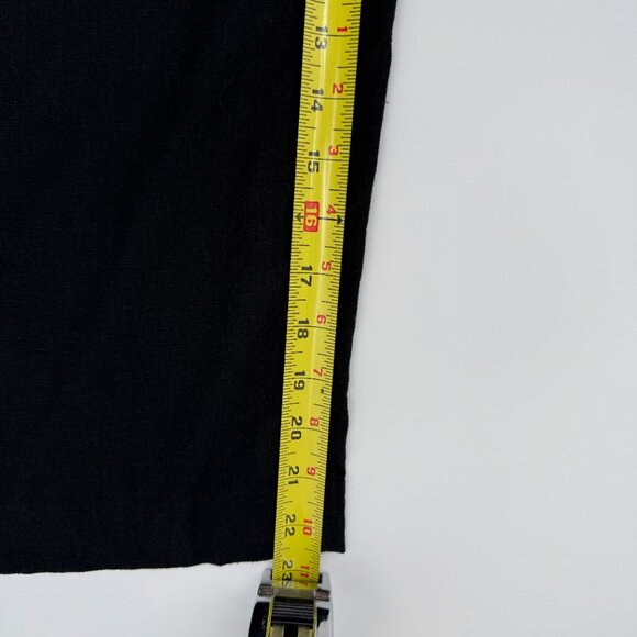 J.Crew Factory Women’s 16 Linen Blend Jumpsuit Black Cropped Wide Leg Belted - Picture 14 of 15